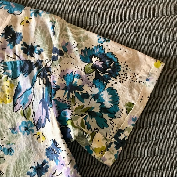 Anthropologie Printed Surf Button Down Shirt Blue Motif Size SP NWOT - Picture 12 of 13